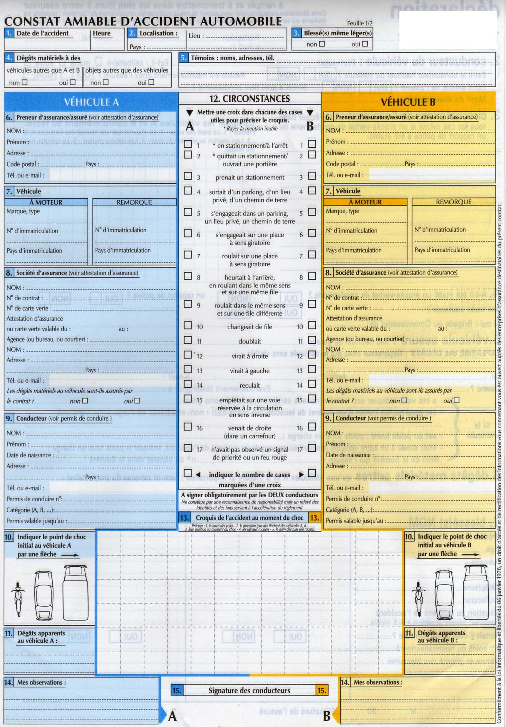 Comment remplir son constant amiable ou comment éviter les accidents responsables ?